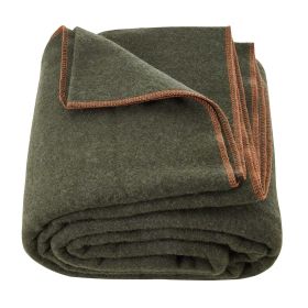 Wool Camp Blanket — Waterproof, Flame Retardant (material: Wool Blend, Color: Military Green)